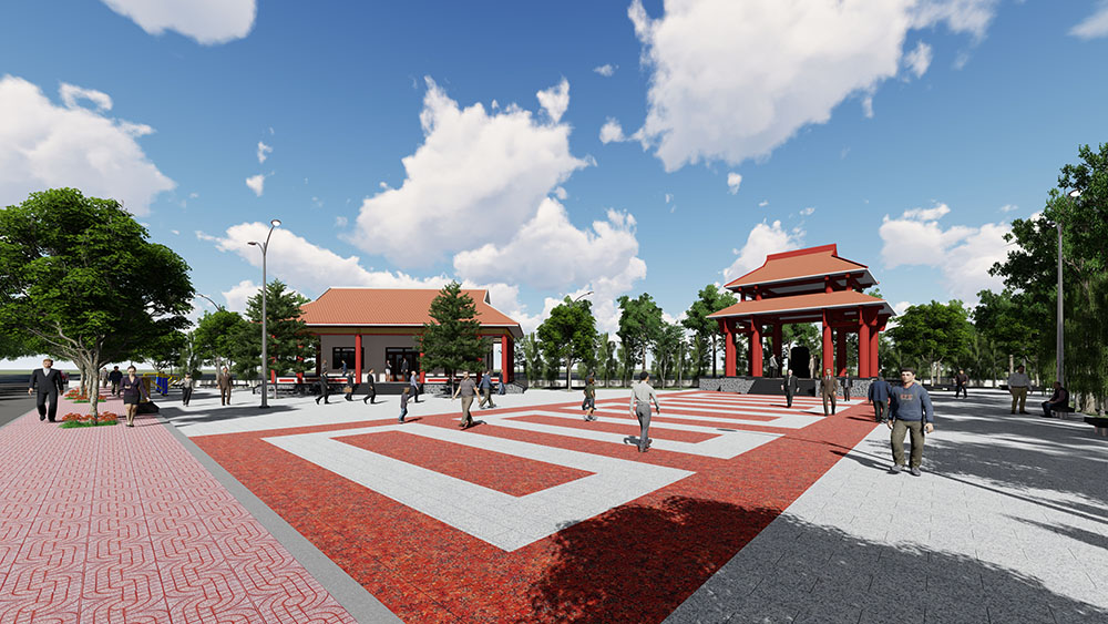 Phối cảnh khu lưu niệm chi bộ Đảng đầu tiên của quận Thốt Nốt